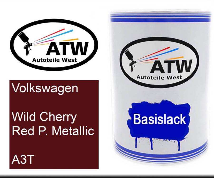 Volkswagen, Wild Cherry Red P. Metallic, A3T: 500ml Lackdose, von ATW Autoteile West.